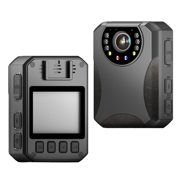 HD Wearable Video Recorder with Red & Blue LED Lights H.264 Night Vision for Security Patrols WiFi Connectivity